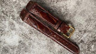 Open Ended Dark Brown Ostrich Leg Watch Straps