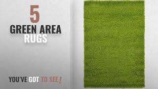 Top 10 Green Area Rugs [2018 ]: Unique Loom Solid Shag Collection Grass Green 4 x 6 Area Rug (4' x