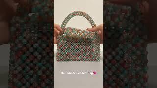 Handmade Beaded Handbag  #bag #handmadebag #beadedhandbag #beadedbag #beadwork