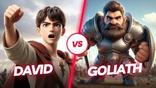 David Fights Against Goliath : EPIC BATTLE | Animated Bible Stories