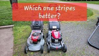 Which lawn mower stripes better, Honda or Masport Rotarola @honda or @MasportLimited