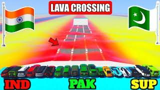 INDIA VS PAKISTAN | GTA 5 INDIA VS PAKISTAN VS SUPER CARS LAVA CROSSING CHALLENGE | Gta 5 Gameplay