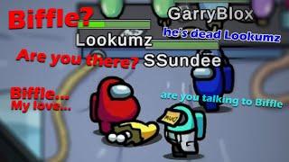 SSundee and Garry watches as Lookumz talks to Biffles' dead body