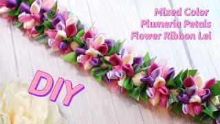 How To Make This Beautiful Purple Fuchsia Color Plumeria Petals Flower Ribbon Lei