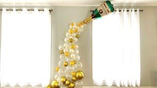 HOW to make a CHAMPAGNE balloon garland - Sugarella Sweets Party