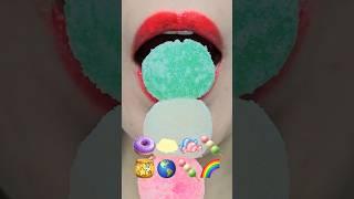 ASMR EMOJI FOOD dried marshmallow jelly tanghulu kohakuto honey jelly mukbang eating sounds #shorts