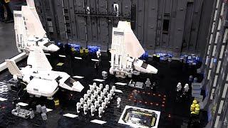 Custom LEGO Star Wars Imperial Hangar with Interior Scenes