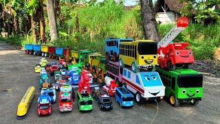 Mantap !! Mobil Truk Tronton Panjang Bongkar Mainan Mobil Mobilan Truk Pemadam,Excavator,Truk Molen