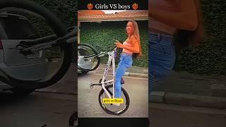 Girls vs Boys cycle stunt.  #bike #stunt #cycling #cycle #mtb #viral#shorts