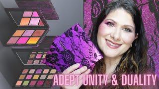 ADEPT COSMETICS UNITIY EYESHADOW PALETTE & DUALITY BLUSH PALETTE | 2 LOOKS + SWATCHES