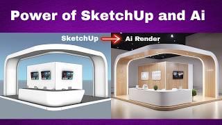 Master Exhibition Stand Modeling in SketchUp and rendering with Ai in 10 Minutes