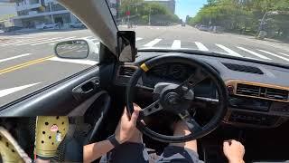 POV Manual Car Weekend Cruising with Pedal Cam ASMR | HONDA Civic