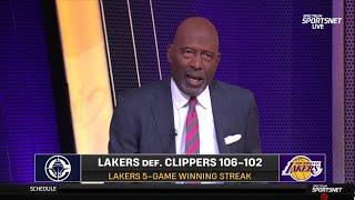 "Champion DNA" - James Worthy GOES CRAZY LeBron & Luka Doncic help Lakers beat Clippers 106-102