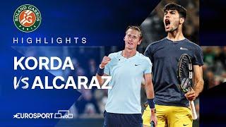 Sebastian Korda vs Carlos Alcaraz | Round 3 | French Open 2024 Extended Highlights 