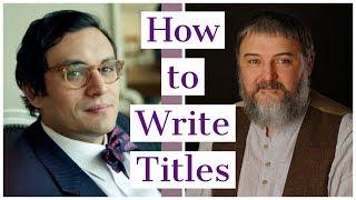 How to Write Titles (with Simon Van Booy & Billy O'Callaghan)