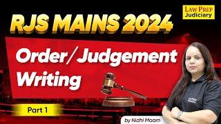 RJS Mains 2024 | Order / Judgement writing | Easy guide | Part 1