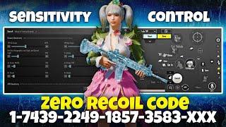 BEST ZERO RECOIL SENSITIVITY CODE FOR BGMI PUBG MOBILE & BEST 4 FINGER CLAW CONTROL CODE COPY PASTE