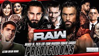 WWE RAW MSG March 10, 2025 Predictions | Rollins Vs Punk, Roman Reigns returns | Action Dream Mania