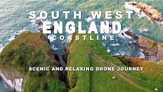 SOUTHWEST ENGLAND COASTLINE | 4K SCENIC DRONE VIDEO | MOST RELAXING AND CALMING MUSIC