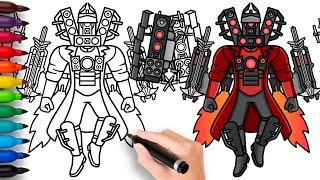 How to Draw New Upgraded Titan Speakerman from Skibidi Toilet Invasion 25 "Revenge" (Part 2)