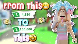 How Much Money Can You Make in 30 MINUTES in Adopt Me?! *Collab W/ Bloxy Hearts*