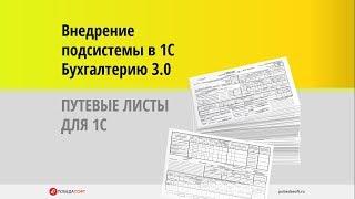 Внедрение подсистемы Путевые листы в 1С Бухгалтерию 3.0 8.3