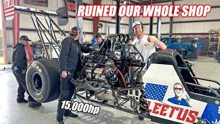 We Tried To Dyno a TOP FUEL Dragster In Our Shop!!! (It Was LOUD)