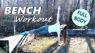 Outdoor Workout | FULL BODY Bench Workout | Bank Training ||  mit Warm up + Cool down