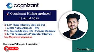 Cognizant Hiring Update ️ April 2025 | Interview Mails Out! Full Update Inside #genc #cognizant