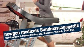 newgen medicals Bandmassagegerät: Profi-Laufband & Fitness-Station, App, Bluetooth, 18 km/h