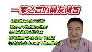 翟山鹰：一家之言的网友问答。特朗普上台美元走势  与王志安连线OK但不想和他喝酒  缅北电诈园区是谁建的 以后会选择定居日本 喜欢动画片火影忍者 海贼王