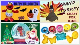 Play Dough Videos - Learning Activities for Toddlers | Learn Holiday DIY Craft Ideas for Kids | Elmo