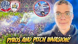 PYROS & PITCH INVASION as 25,000 BOLTON FANS GO MENTAL! | Bolton Wanderers vs Barnsley FC VLOG!