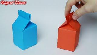 Как сделать коробочку молока из бумаги. Оригами коробочка