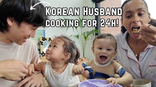 My Korean Husband COOKING ALL DAY for our Family of 5