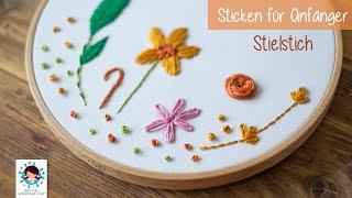 Sticken für Anfänger - der Stielstich