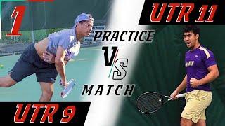 NTRP 5.0 (UTR 9) vs JMU D1 Tennis Player (UTR 11) Men's Tennis Singles Match Play | First Set