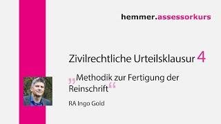 Zivilrechtliche Urteilsklausur (4): Methodik zur Fertigung der Reinschrift