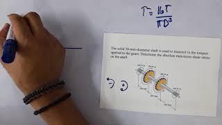 Torsion and torsional shearing stress sample problem