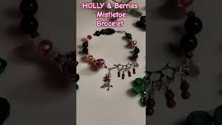 Holly & Berries Mistletoe Bracelet. #christmas #Mistletoe #christmasjewelry #festiveseason #holiday