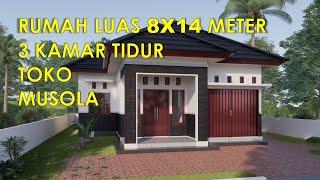 Rumah Luas 8x14 meter 3 kamar tidur