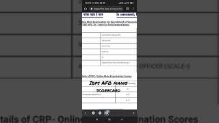 ibps so AFO mains score card #cleared #success #ibps#AFO #ibpssoafo