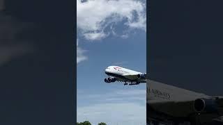 British Airways Airbus A380 coming in to land at London Heathrow Airport LHR