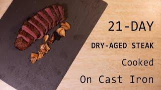 21-DAY DRY-AGED STEAK Cooked On Cast Iron #shorts