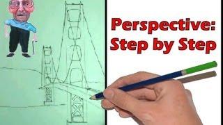 Perspective Step by Step- How to Draw a Bridge