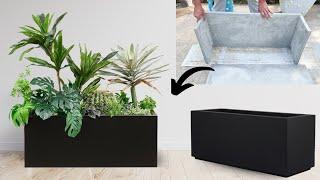 DIY Long Rectangular Cement Planter Box for a Stylish Garden