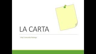 La carta - Classi 1^