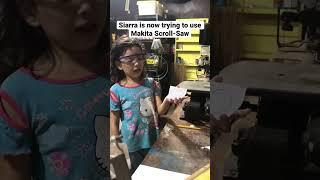 She is now moving up to Makita Scroll Saw Machine & more to learn #makita #scrollsaw #powertools