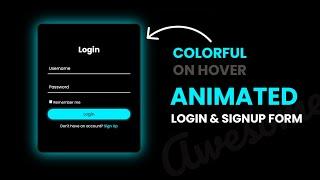 Animated Login and Registration Form in HTML CSS & Javascript | Sliding Login and Signup Form