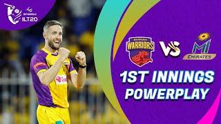 1st Innings Powerplay | Sharjah Warriors vs MI Emirates | Match 9 | DP World ILT20